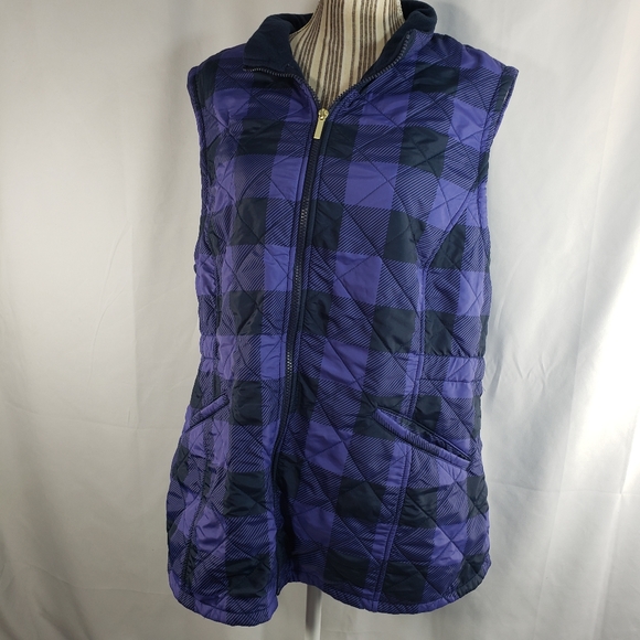 Bit & Bridle Purple & Black Quilted Vest Size 1X - Picture 3 of 8